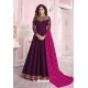 Purple Heavy Embroidered Pure Dola Silk Designer Anarkali Suit