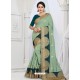 Sea Green Party Wear Heavy Embroidered Soft Art Silk Sari
