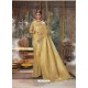 Gold Designer Blended Cotton Jacquard Banarasi Silk Party Wear Sari
