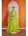 Parrot Green Heavy Embroidered Party Wear Designer Lehenga Choli