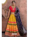 Yellow Heavy Embroidered Banarasi Silk Designer Lehenga Choli