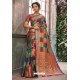 Ravishing Multi Colour Designer Party Wear Art Silk Sari