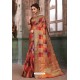Marvelous Multi Colour Designer Party Wear Art Silk Sari