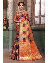 Dashing Multi Colour Designer Party Wear Art Silk Sari