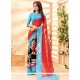 Exciting Georgette Lace Work Casual Saree