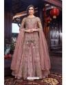 Old Rose Heavy Embroidered Gown Style Designer Anarkali Suit