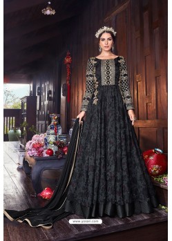 Carbon Heavy Embroidered Gown Style Designer Anarkali Suit