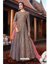 Light Brown Heavy Embroidered Gown Style Designer Anarkali Suit