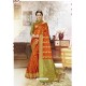 Orange Traditional Party Wear Embroidered Kanjeevaram Art Silk Sari