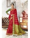 Red Traditional Party Wear Embroidered Kanjeevaram Art Silk Sari