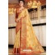 Cream Designer Party Wear Handloom Art Silk Sari