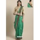 Jade Green Party Wear Poly Silk Embroidered Sari