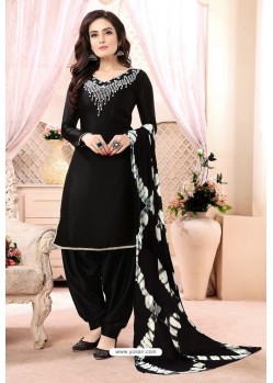 Black Embroidered Party Wear Punjabi Patiala Suits