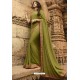Parrot Green Casual Wear Designer Georgette Sari