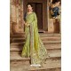 Green Latest Embroidered Designer Wedding Sari