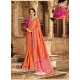 Orange Latest Embroidered Designer Wedding Sari