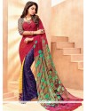 Floral Lace Work Casual Saree