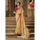 Cream Latest Embroidered Designer Wedding Sari