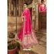 Rose Red Latest Embroidered Designer Wedding Sari