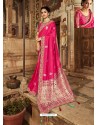Rose Red Latest Embroidered Designer Wedding Sari