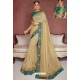 Light Beige Party Wear Heavy Embroidered Sari
