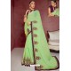 Green Party Wear Heavy Embroidered Sari