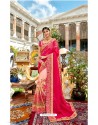 Fuchsia Heavy Embroidered Designer Pure Georgette Sari