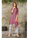 Old Rose Heavy Party Wear Rayon Readymade Kurti With Palazzo