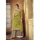 Parrot Green Designer Party Wear Pure Cotton Palazzo Salwar Suit