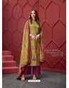 Green Designer Party Wear Pure Ikat Cotton Silk Palazzo Salwar Suit