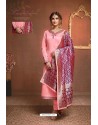 Baby Pink Embroidered Pure Cotton Jaam Silk Churidar Salwar Suit