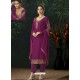 Medium Violet Designer Party Wear Pure Viscose Brasso Straight Salwar Suit
