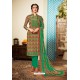 Forest Green Designer Party Wear Pure Viscose Crepe Straight Salwar Suit