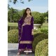 Purple Designer Party Wear Real Georgette Palazzo Salwar Suit