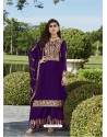Purple Designer Party Wear Real Georgette Palazzo Salwar Suit