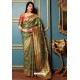 Forest Green Traditional Party Wear Designer Banarasi Silk Sari