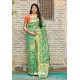Sea Green Traditional Party Wear Designer Banarasi Silk Sari