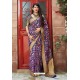 Dark Blue Traditional Party Wear Designer Banarasi Silk Sari