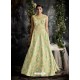 Sea Green Designer Printed Readymade Party Wear Gown For Girls