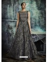 Grey Designer Printed Readymade Party Wear Gown For Girls
