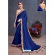 Royal Blue Soft Silk Embroidered Designer saree