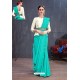 Turquoise Soft Silk Designer saree