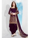 Purple Tapeta Silk Stylish Patiala Suit