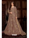 Light Brown Heavy Embroidered Net Designer Anarkali Suit