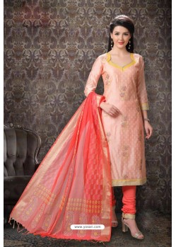 Light Orange Special Designer Embroidered Churidar Salwar Suit