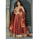 Maroon Heavy Embroidered Banarasi Silk Designer Lehenga Choli