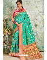 Aqua Mint Designer Classic Wear Upada Silk Sari