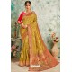 Marigold Designer Classic Wear Upada Silk Sari