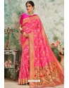 Fuchsia Designer Classic Wear Upada Silk Sari