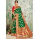 Forest Green Designer Classic Wear Upada Silk Sari